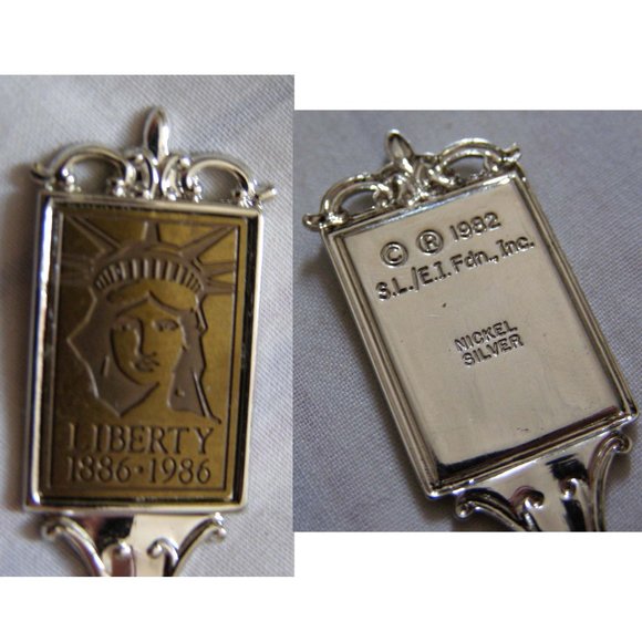 Vintage 1982 Nickel Silver SL/EI FDN Inc. Statue of Liberty Centennial Spoon - Picture 4 of 5